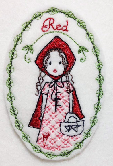 Little Red Riding Hood Brooch - In the Hoop Embroidery Design