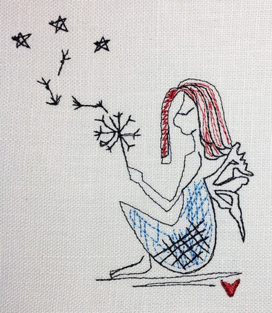 Dandelion Fairy Girl Embroidery Design