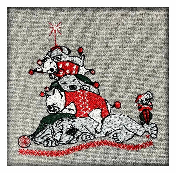 Doggy Christmas Eve Book Mouse reading pillow designs + text design