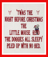 Doggy Christmas Eve Book Mouse reading pillow designs + text design