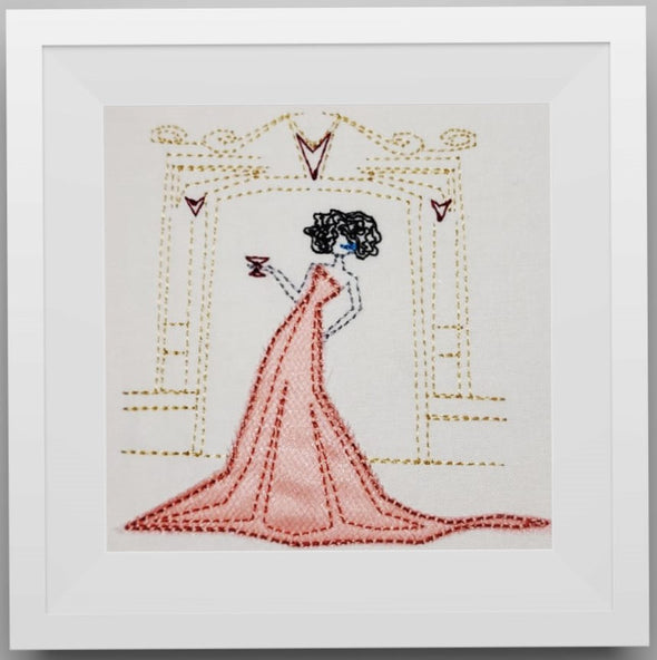 Champagne Girl- Raw Edge Applique Embroidery