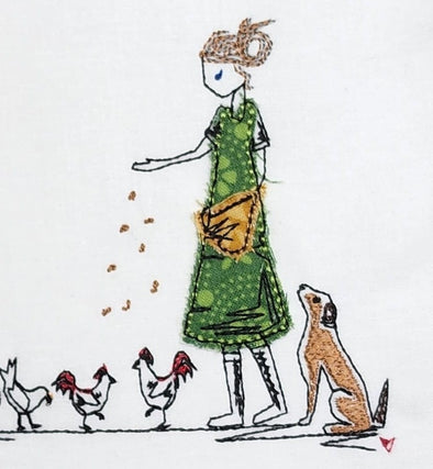 Chicken lady 2023 - Raw Edge Applique Embroidery