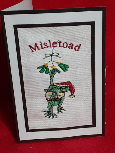 Misletoad  Christmas machine embroidery machine