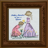 2 Girls picking flowers - Raw Edge Applique Embroidery