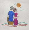 Couple watching the sunset machine Embroidery design