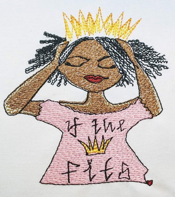 If the Crown Fits  Girl Urban Embroidery Design