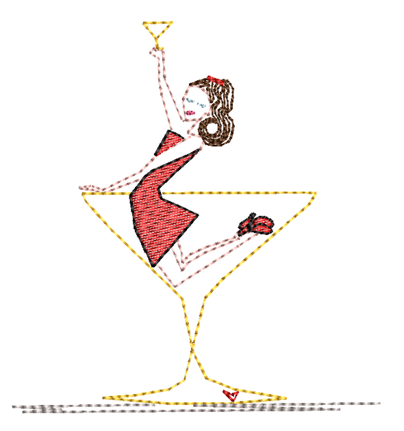 Cheers Girl  - Embroidery Design