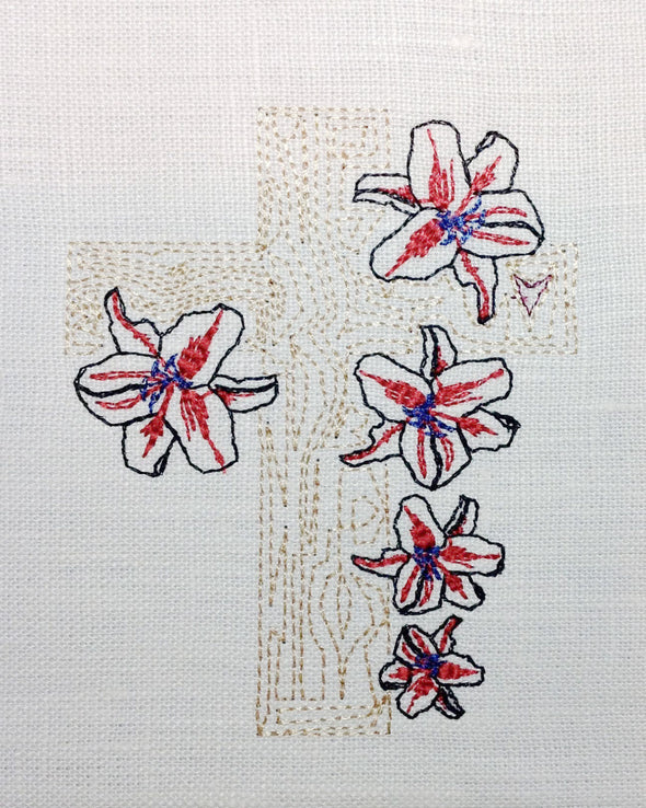 Easter Cross with Lillies