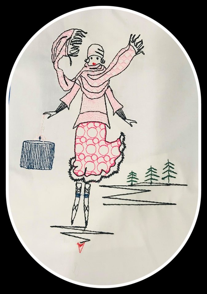 Urban Machine Embroidery- Lady with Scarf giftbox – picturestitch