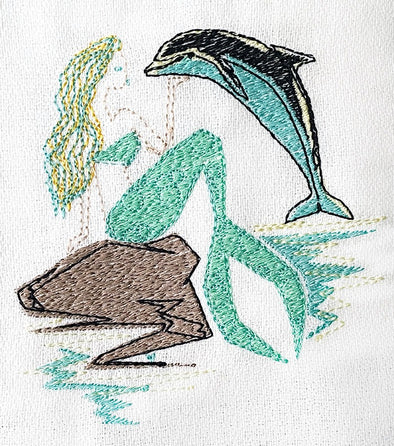 Mermaid KISSING Dolphin