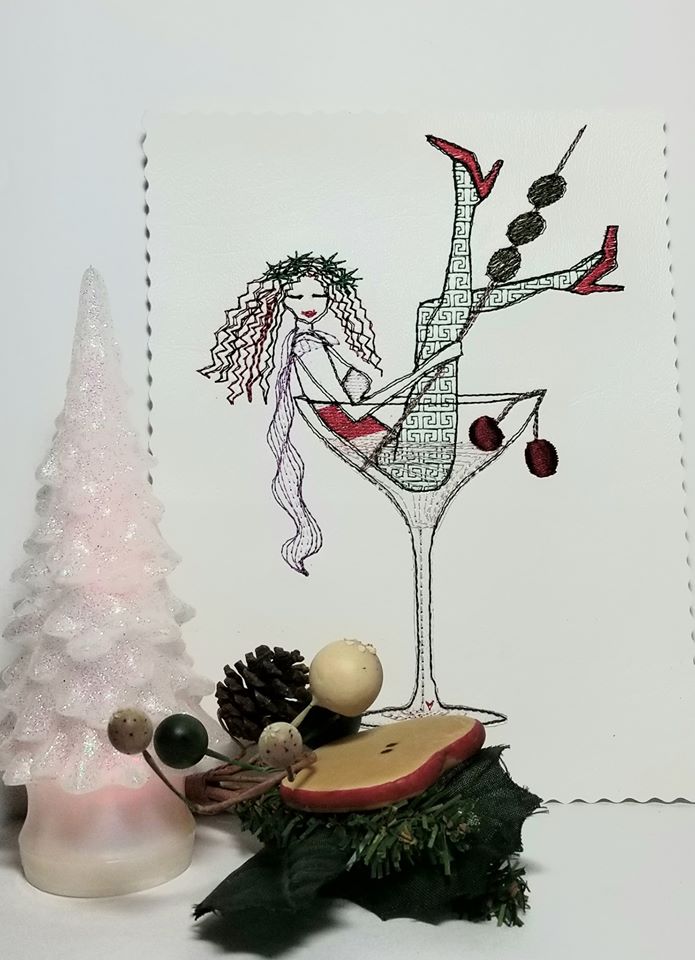Urban Machine Embroidery- Martini party girl – picturestitch