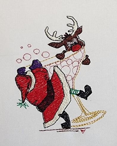 Santa Drinks are on me - Embroidery Design