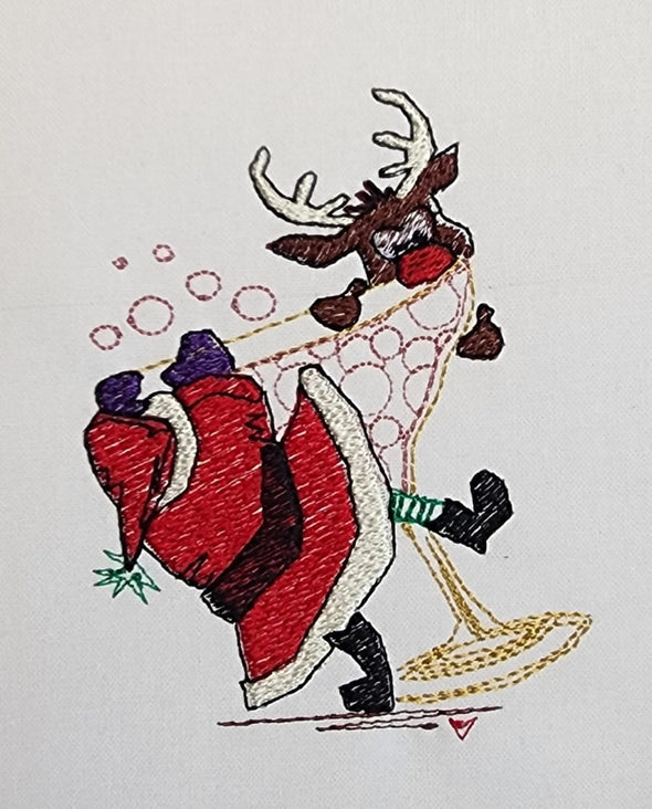 Santa Drinks are on me - Embroidery Design