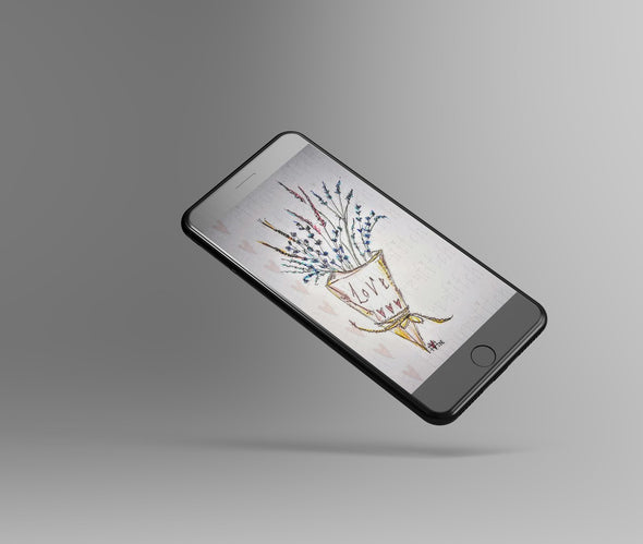 Wrapped Flower Bunch - Digital Phone Wallpaper