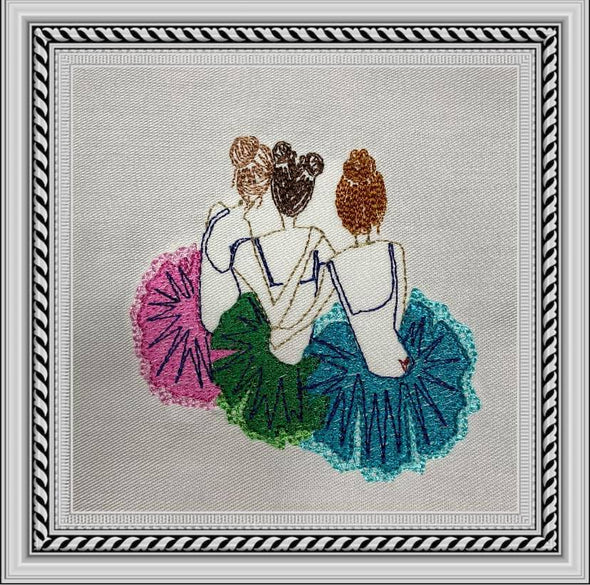 Ballerina Best Friends Embroidery Design