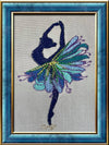 Ballerina blue flower Embroidery Design