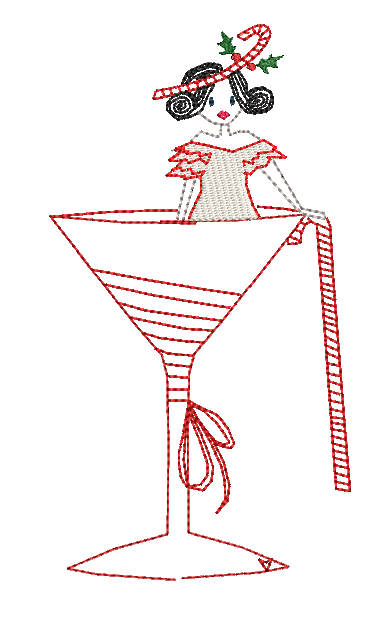 Christmas Miss Candy Cane - Embroidery Design