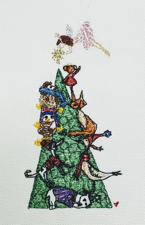 Christmas Tree Party Animals - Embroidery Design