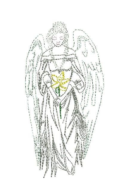 Angel Mother + Dove - Embroidery Design