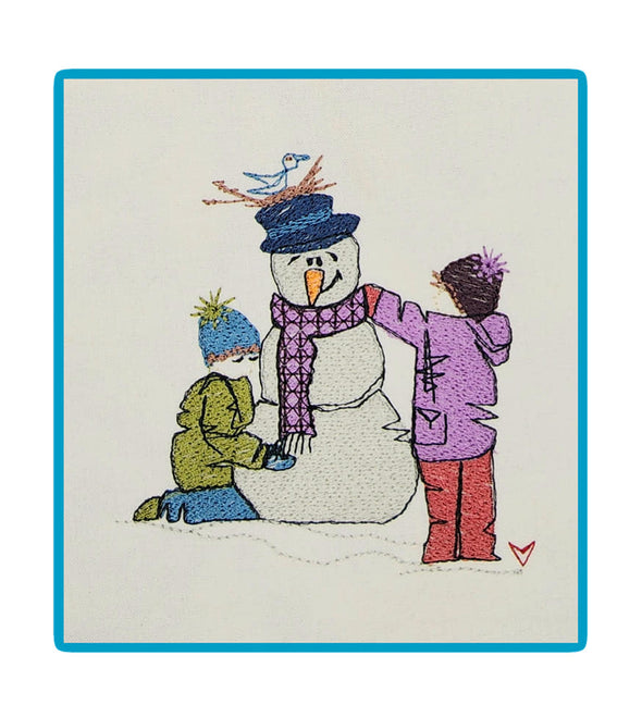 Building a snowman- Embroidery Design