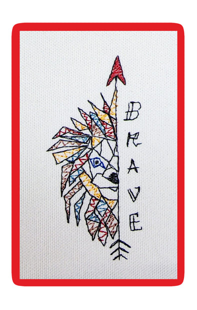 Brave Lion Embroidery Design