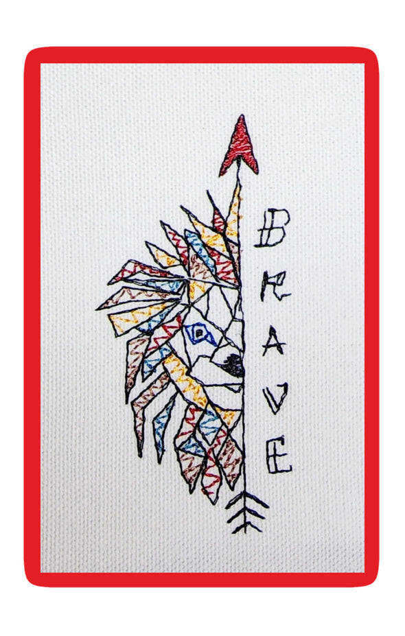 Brave Lion Embroidery Design