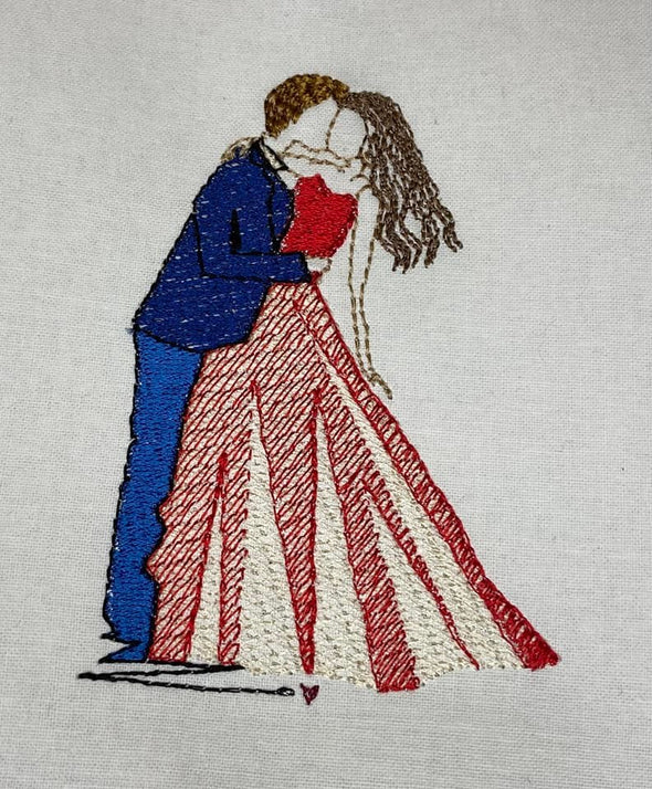 Valentine love Dance  machine Embroidery design