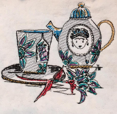 Sunflower Freida Mexican Female Artist inspired Tea cup set