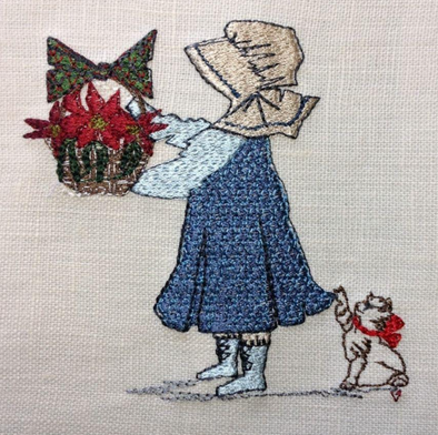 Christmas Molly Poinsettia  - Embroidery Design