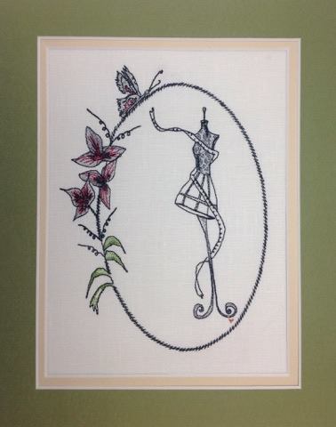 Vintage Sewing Butterfly Frame - Embroidery Design