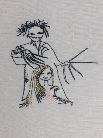 Edward Scissorhands and Rapunzel - Embroidery Design