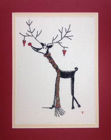 Rudolf with a Scarf - Embroidery Design