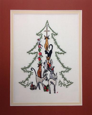 Christmas Cat Tree - Embroidery Design