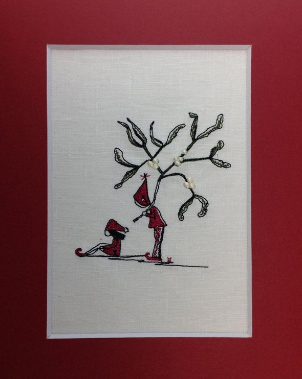 Elves and Mistletoe - Embroidery Design