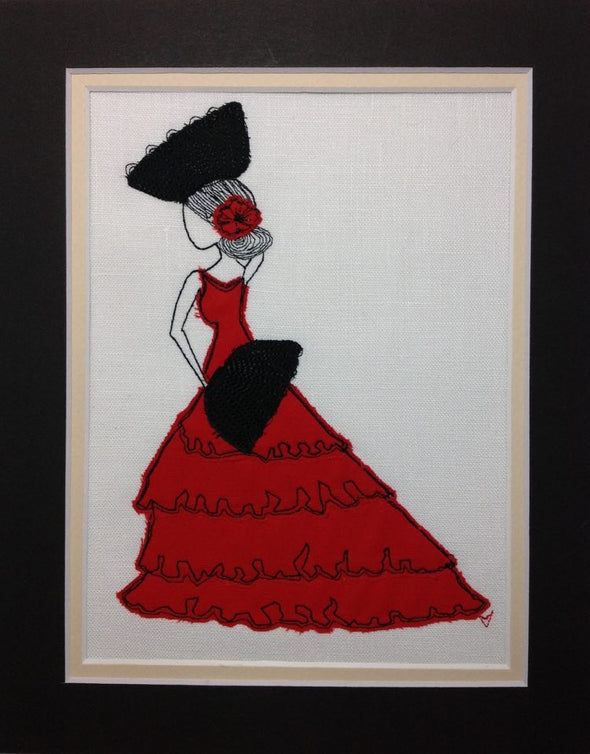 Spanish Dancer - Raw Edge Applique Embroidery Design