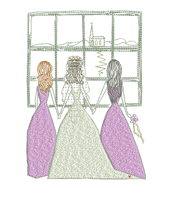Bride and Bridesmaids - Embroidery Design