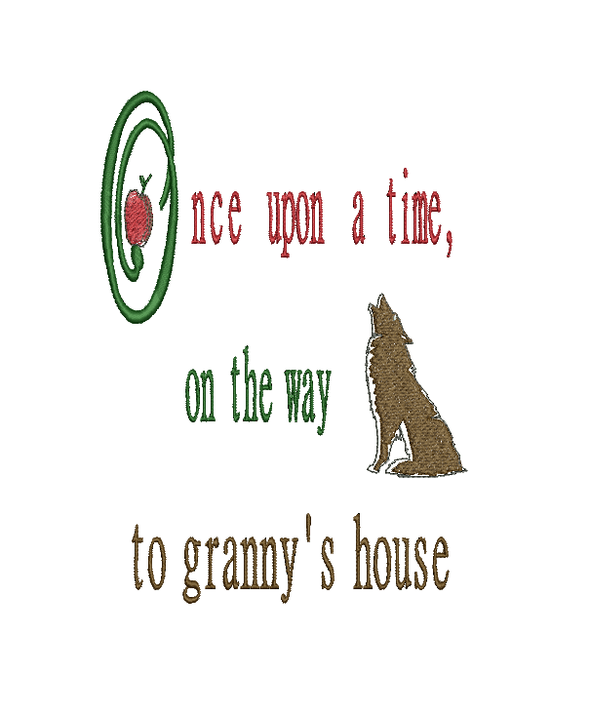Red Riding Hood - Granny's House - WORDS ONLY - Reading Book Pillow Embroidery Design