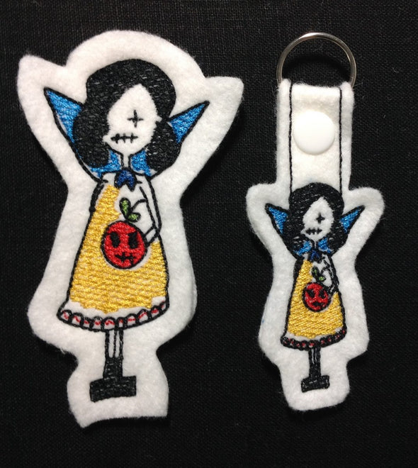 Snow White Key Fob, Feltie and Large Size - In the Hoop - Embroidery Design