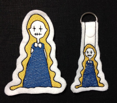 Rapunzel Tangled Key Fob, Feltie and Large Size - In the Hoop Embroidery Design