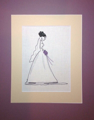 Bride with Purple Flowers