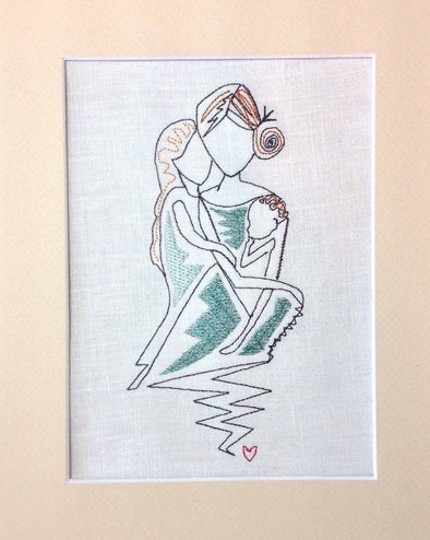 Forever Mine Collection - Mother Sitting and Two Daughters Sister, Grandma - Embroidery Design