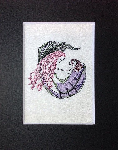 Sleeping Mermaid with Baby - Embroidery Design