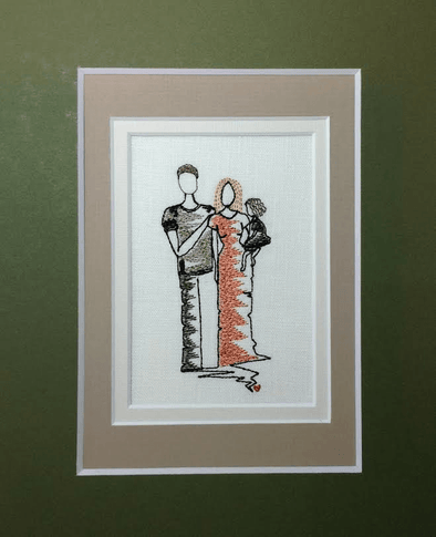 Forever Mine Collection - Father, Mother, Daughter in Arms - Embroidery Design