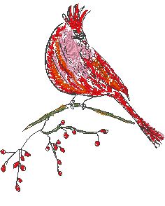 Cardinal Bird - Embroidery Design