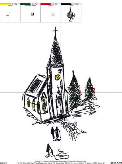Church - Embroidery Design