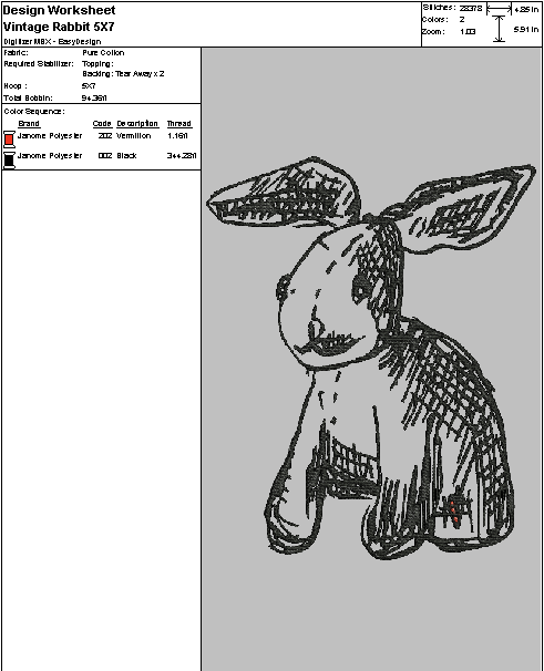 Vintage Rabbit - Embroidery Design