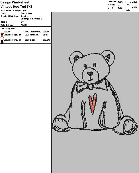 Vintage Ted - Embroidery Design
