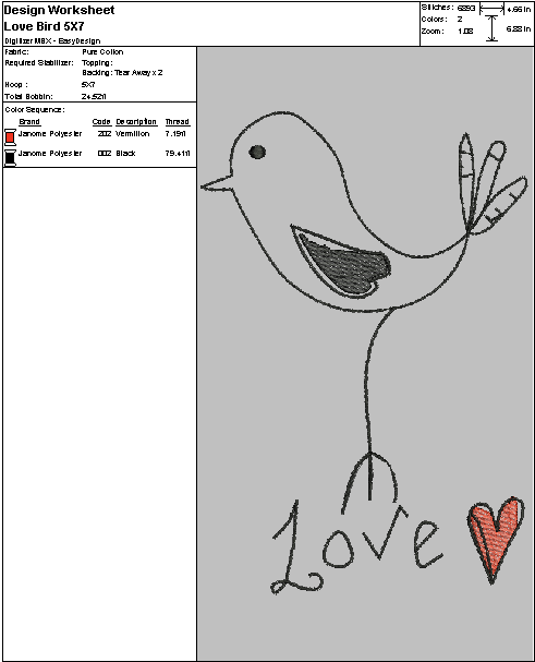 Love Bird - Embroidery Design