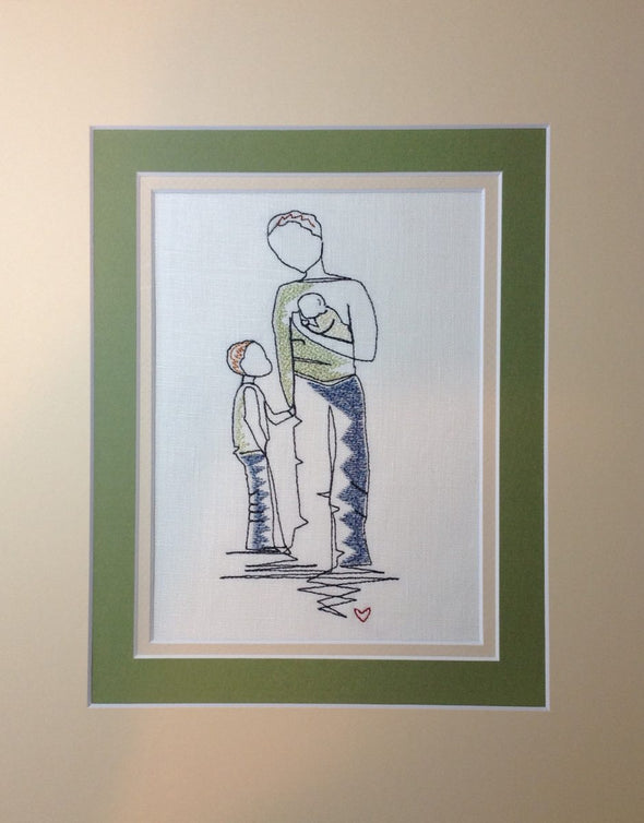 Forever Mine Collection - Father with Baby and Son - Embroidery Design