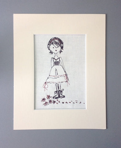 Girl With Short Hair - Embroidery Design